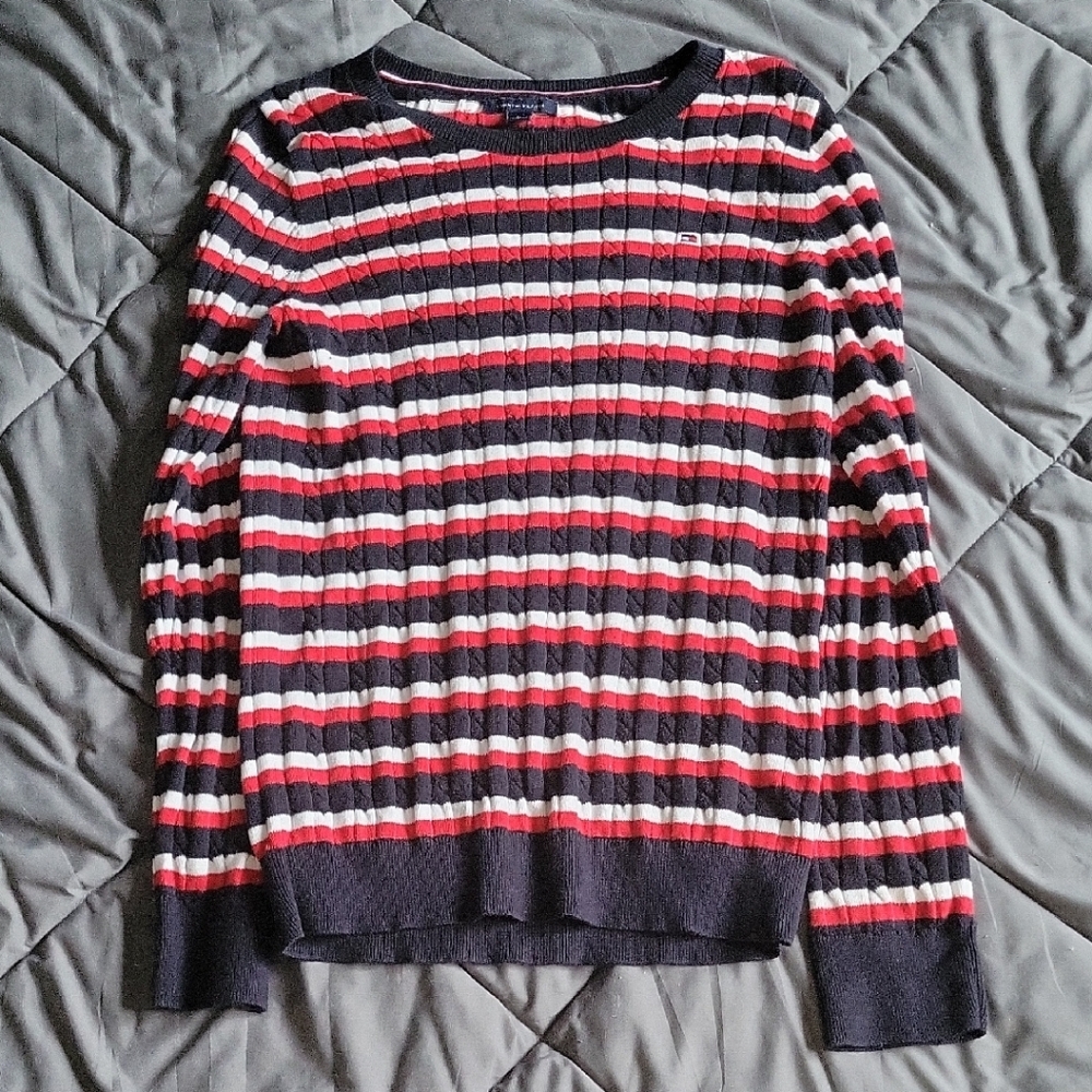 Tommy Hilfiger Crewneck Sweater Blue and Red Striped